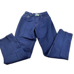 L L Bean Women Size 10 Pull-On Classic Fit Blue Jeans M/T Straight Leg Dark Wash